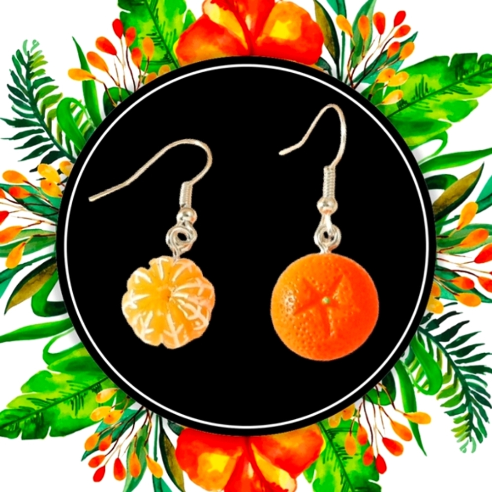 Women's Mandarin Orange Drop Dangle Earrings